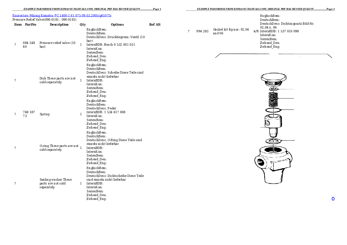 Komatsu pc 1400-1 61 075 09.03.2005 partsbook (english) parts books excavators download Komatsu pc 1400-1 61 075 09.03.2005 partsbook (english) parts books excavators download