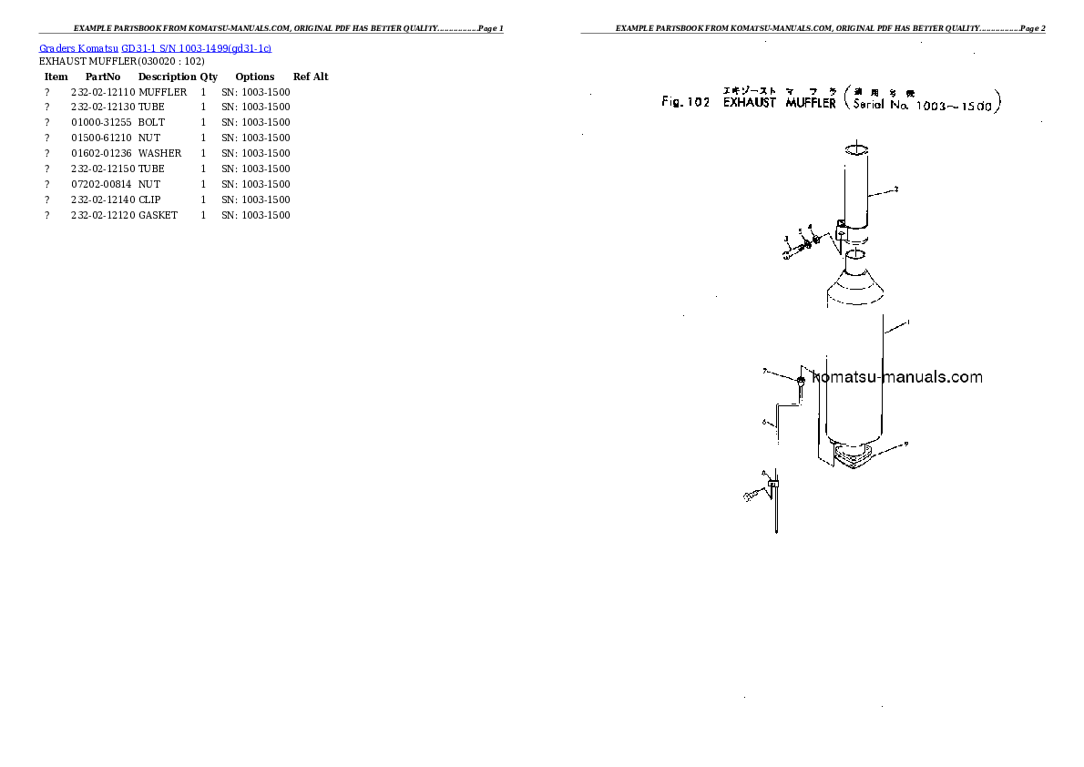 Komatsu gd31-1 parts books graders download Komatsu gd31-1 parts books graders download