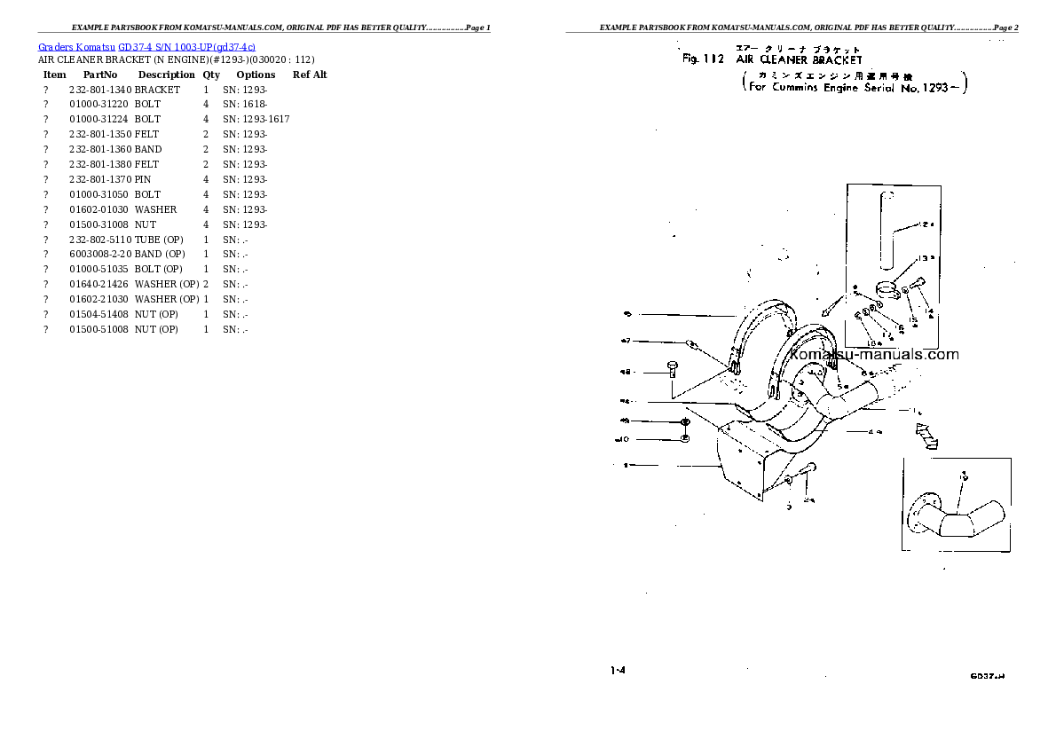 Komatsu gd37-4 parts books graders download Komatsu gd37-4 parts books graders download