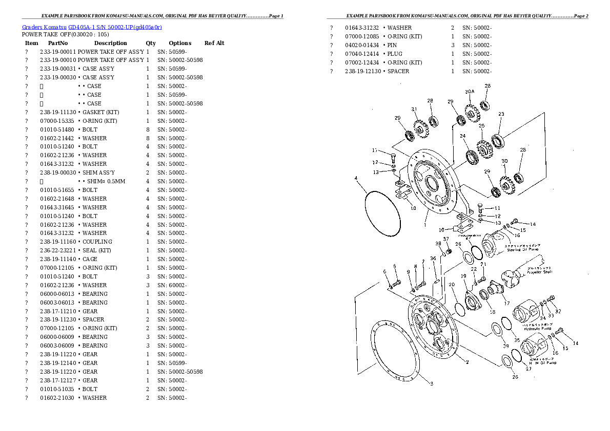 Komatsu gd405a-1 parts books graders download Komatsu gd405a-1 parts books graders download