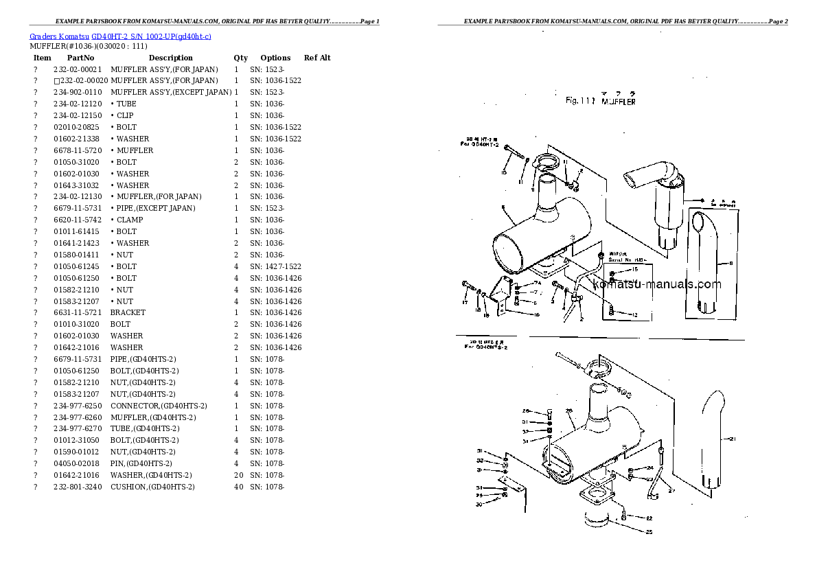 Komatsu gd40ht-2 parts books graders download Komatsu gd40ht-2 parts books graders download