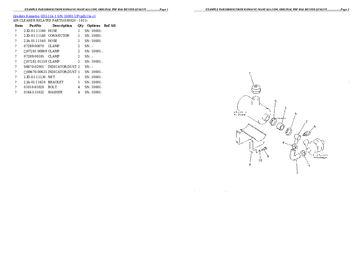 Komatsu gd511a-1 parts books graders download Komatsu gd511a-1 parts books graders download