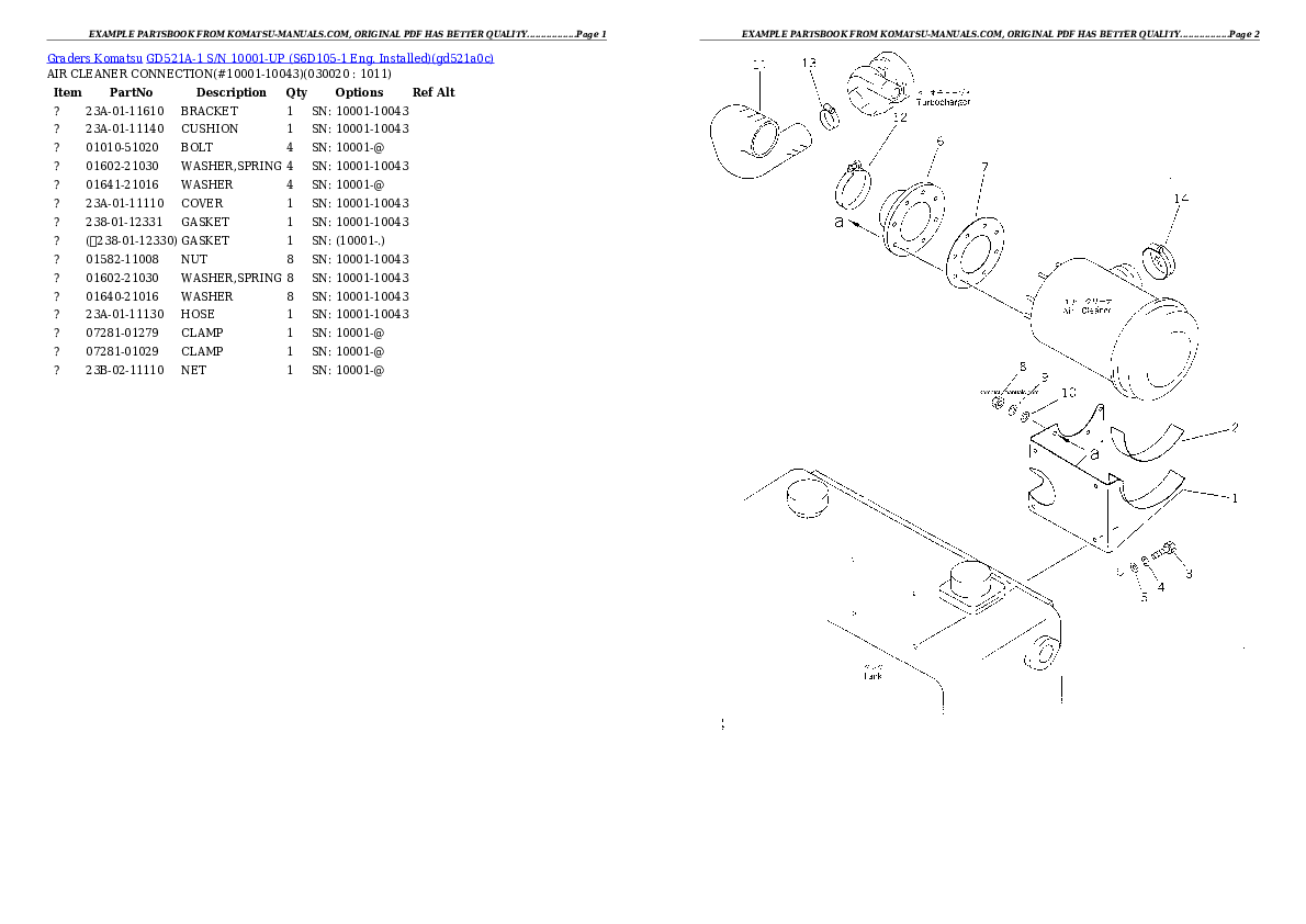 Komatsu gd521a-1 parts books graders download Komatsu gd521a-1 parts books graders download