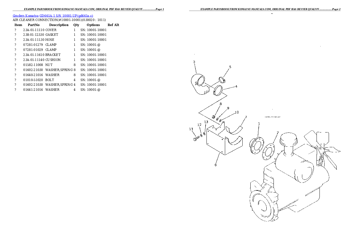 Komatsu gd661a-1 parts books graders download Komatsu gd661a-1 parts books graders download