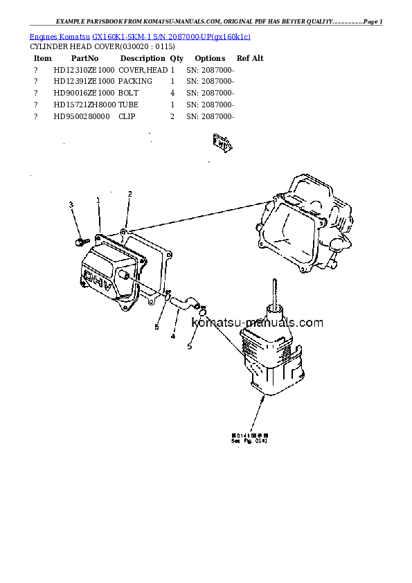 Komatsu gx160k1-skm-1 parts books engines download Komatsu gx160k1-skm-1 parts books engines download