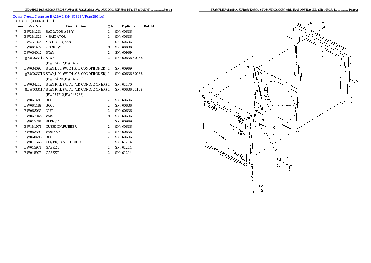 Komatsu ha250-1 parts books dumptrucks download Komatsu ha250-1 parts books dumptrucks download
