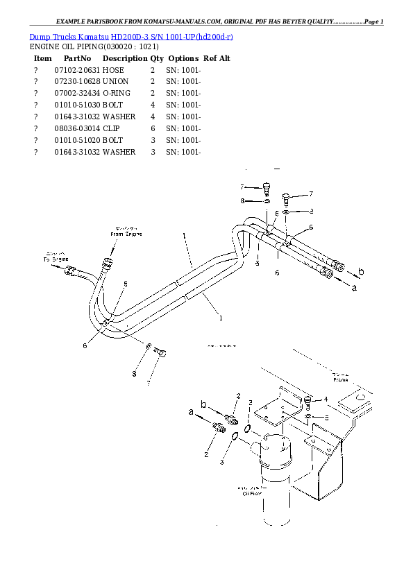 Komatsu hd200d-3 parts books dumptrucks download Komatsu hd200d-3 parts books dumptrucks download