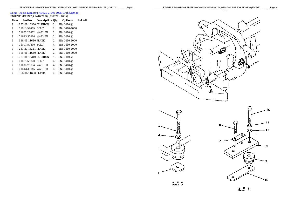 Komatsu hd320-2 parts books dumptrucks download Komatsu hd320-2 parts books dumptrucks download