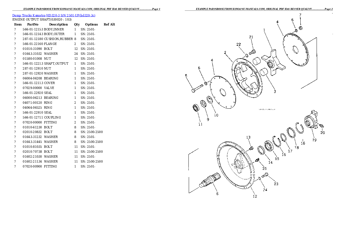 Komatsu hd320-3 parts books dumptrucks download Komatsu hd320-3 parts books dumptrucks download