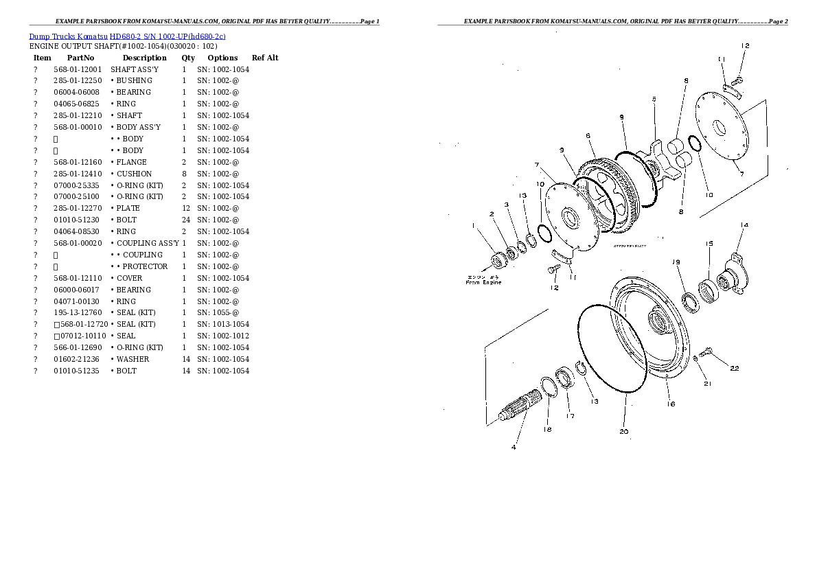 Komatsu hd680-2 parts books dumptrucks download Komatsu hd680-2 parts books dumptrucks download