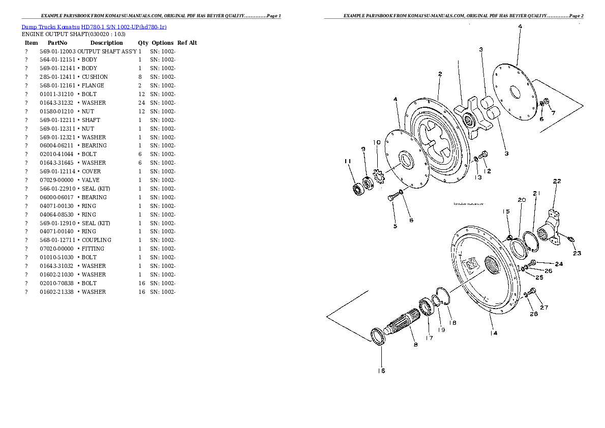 Komatsu hd780-1 parts books dumptrucks download Komatsu hd780-1 parts books dumptrucks download