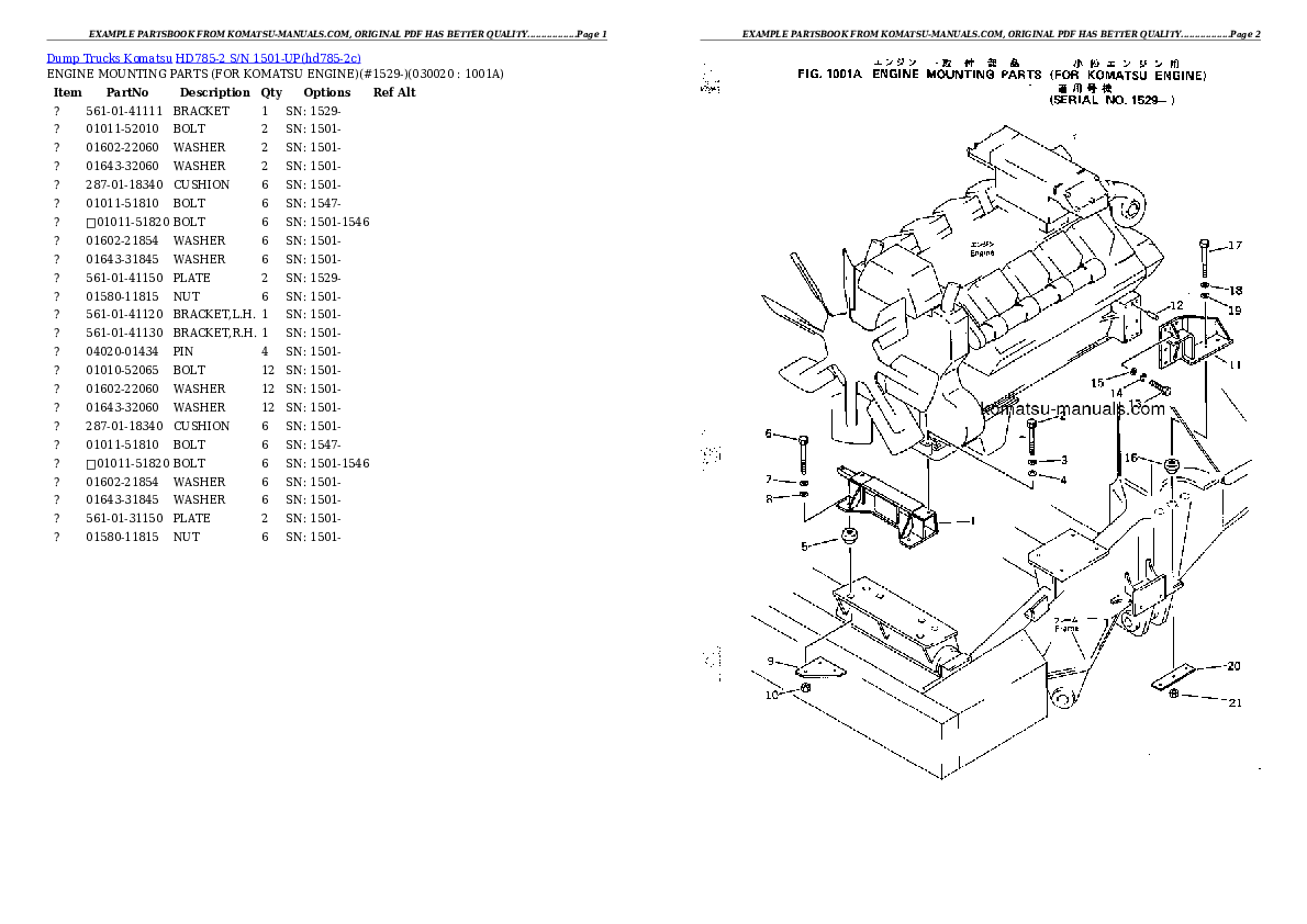 Komatsu hd785-2 parts books dumptrucks download Komatsu hd785-2 parts books dumptrucks download