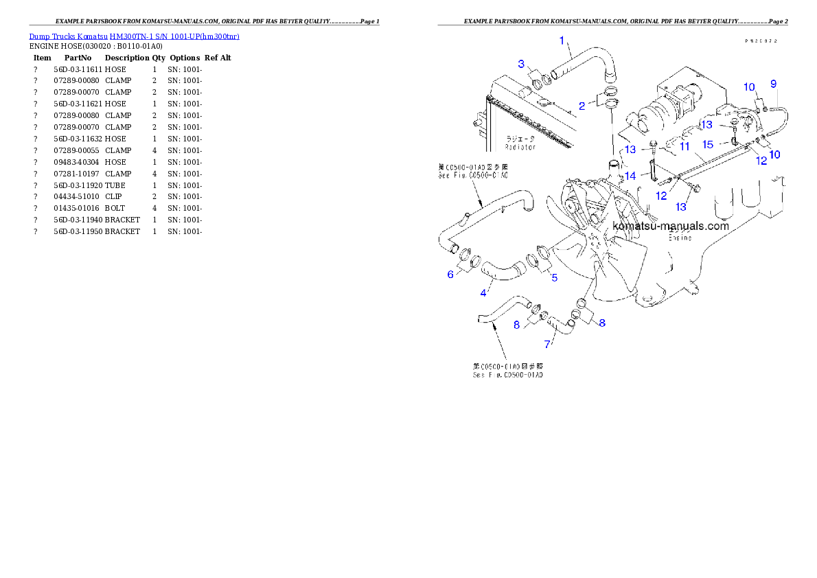 Komatsu hm300tn-1 parts books dumptrucks download Komatsu hm300tn-1 parts books dumptrucks download