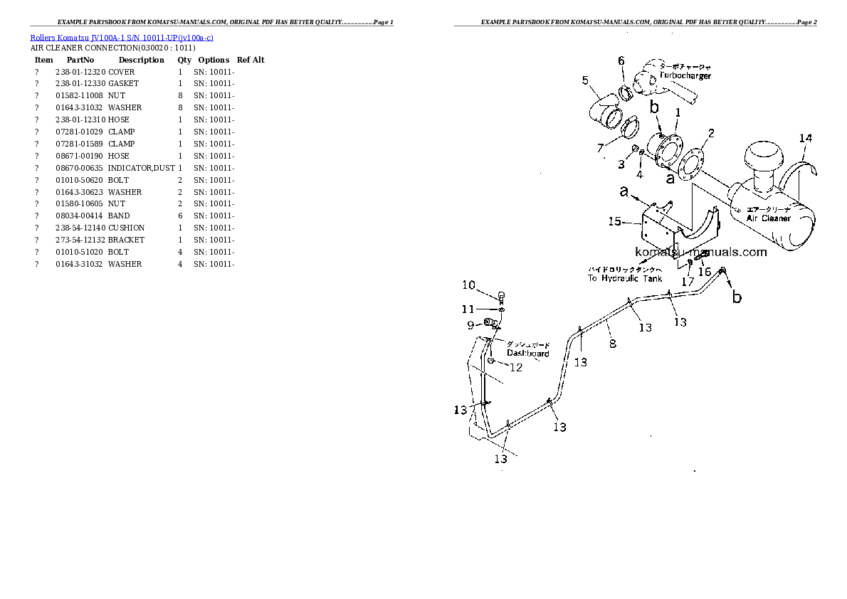 Komatsu jv100a-1 parts books other download Komatsu jv100a-1 parts books other download