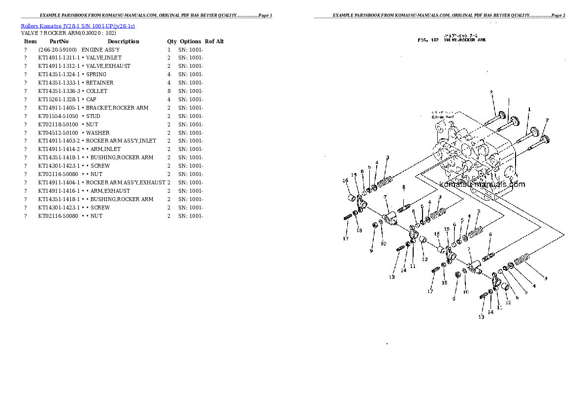 Komatsu jv28-1 parts books other download Komatsu jv28-1 parts books other download