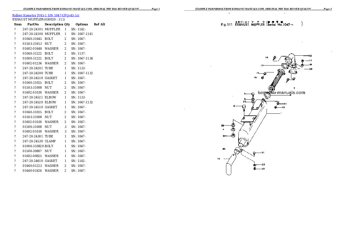 Komatsu jv45-1 parts books other download Komatsu jv45-1 parts books other download