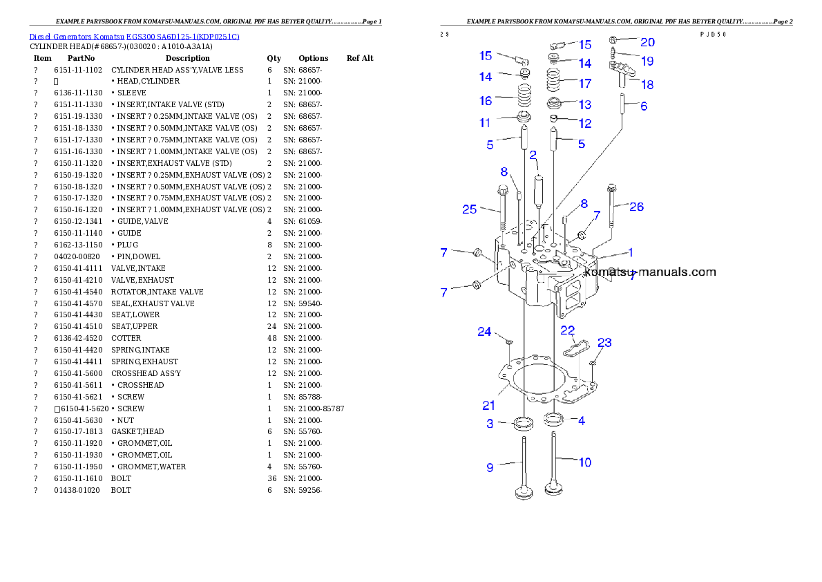 Komatsu egs300 sa6d125-1 partsbook (english) parts books generators download Komatsu egs300 sa6d125-1 partsbook (english) parts books generators download