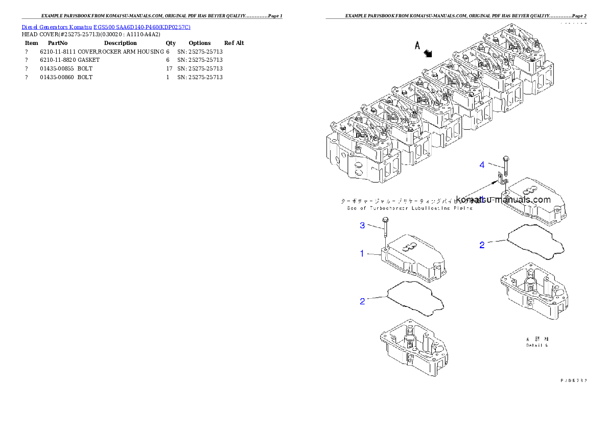 Komatsu egs500 saa6d140-p460 partsbook (english) parts books generators download Komatsu egs500 saa6d140-p460 partsbook (english) parts books generators download