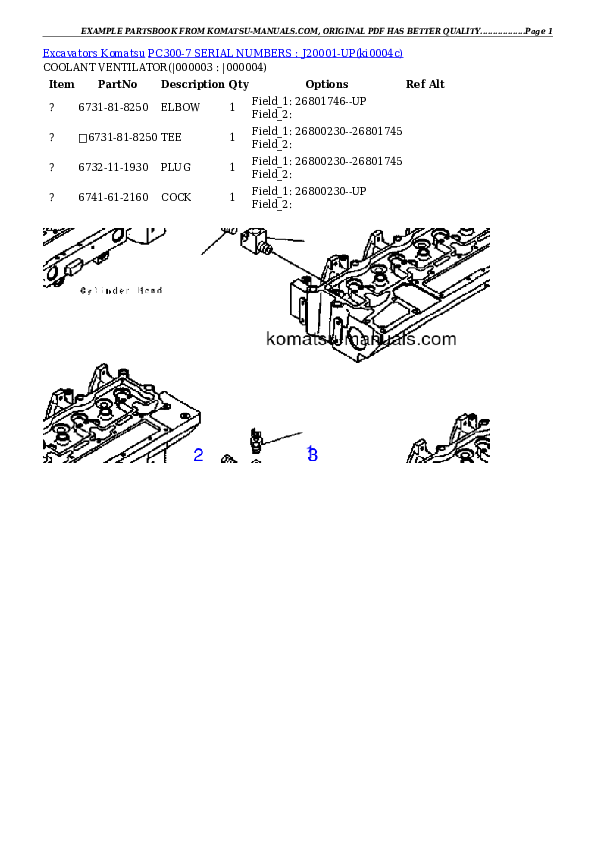 Komatsu pc300-7 parts books excavators download Komatsu pc300-7 parts books excavators download