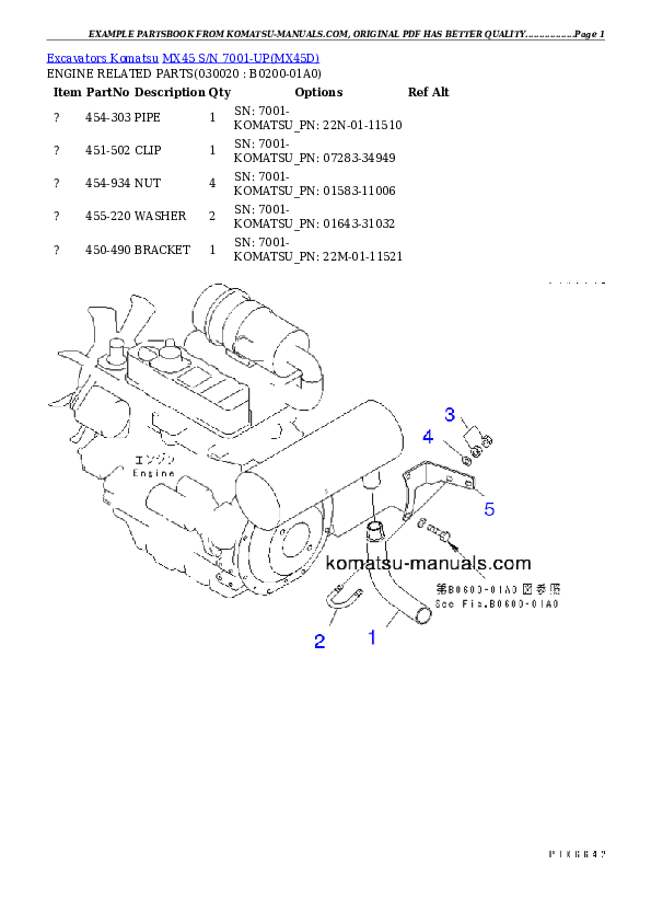 Komatsu mx45 parts books excavators download Komatsu mx45 parts books excavators download