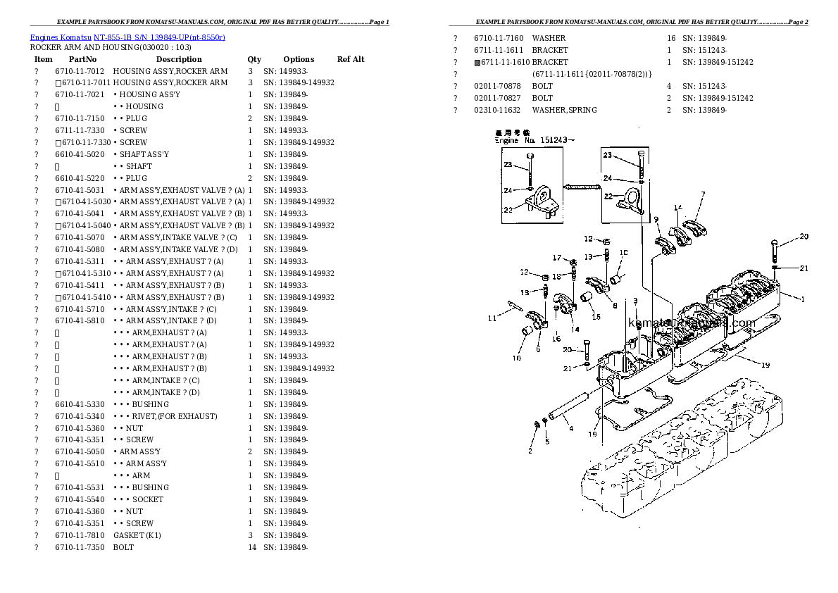 Komatsu nt-855-1b parts books engines download Komatsu nt-855-1b parts books engines download