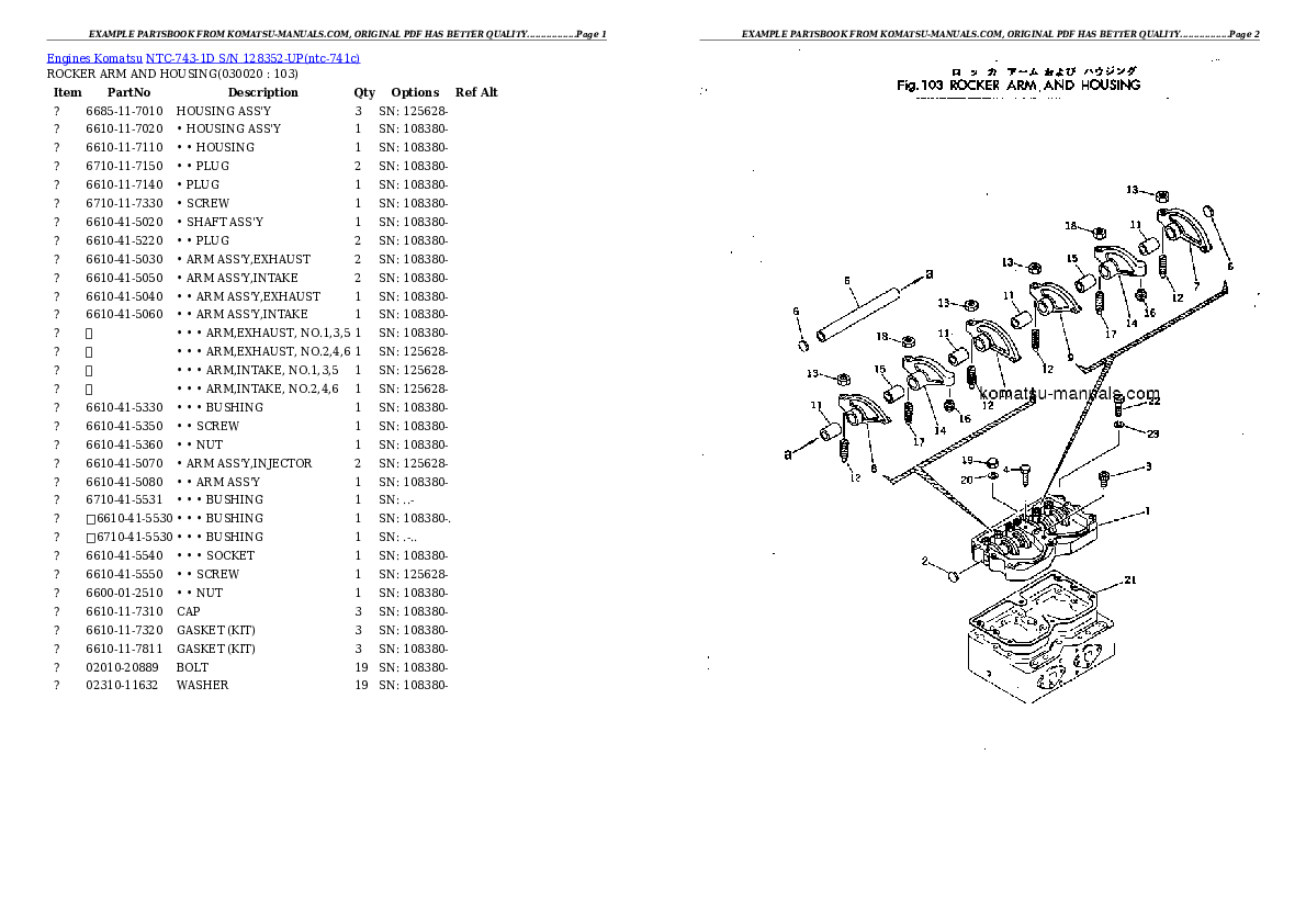 Komatsu ntc-743-1d parts books engines download Komatsu ntc-743-1d parts books engines download