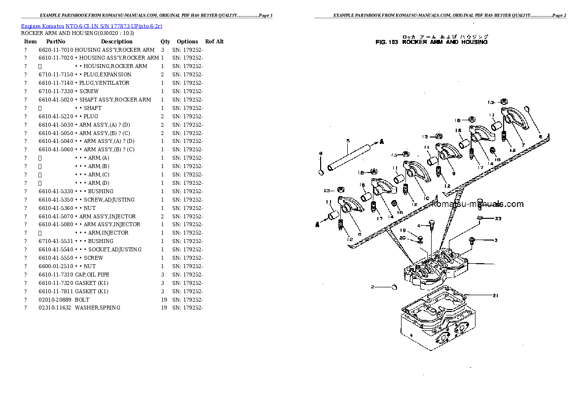 Komatsu nto-6-ci-1n parts books engines download Komatsu nto-6-ci-1n parts books engines download