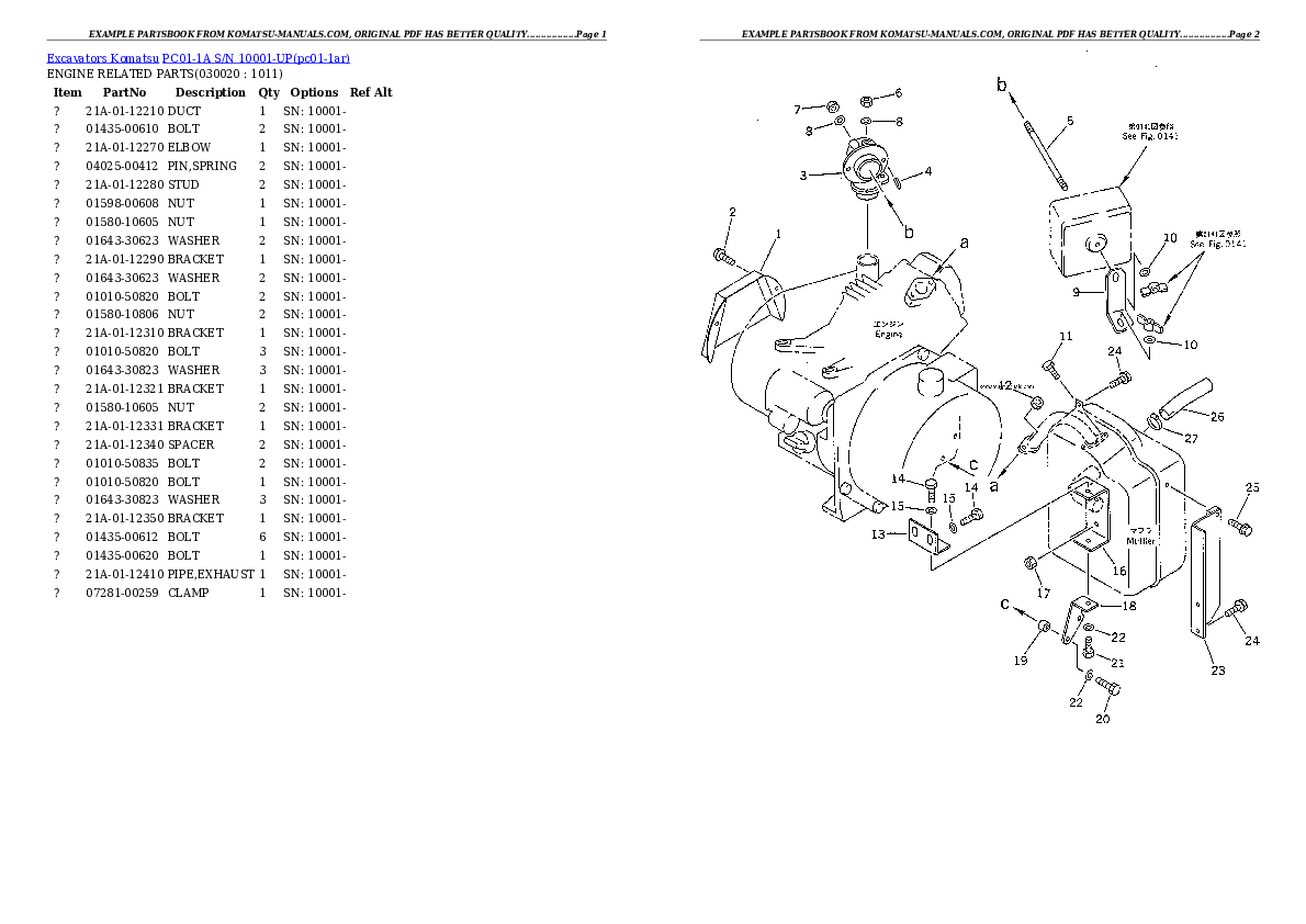 Komatsu pc01-1a parts books excavators download Komatsu pc01-1a parts books excavators download