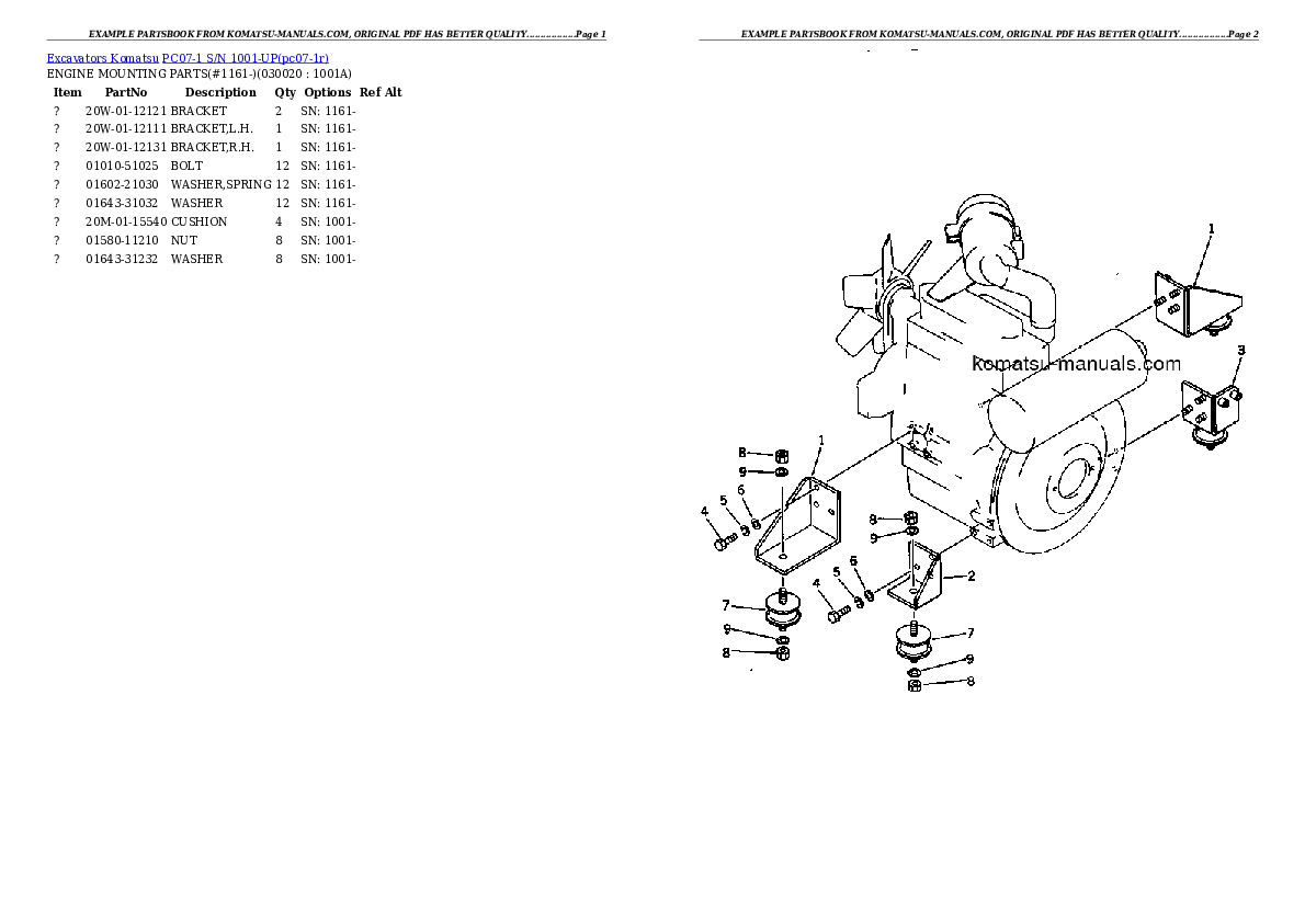 Komatsu pc07-1 parts books excavators download Komatsu pc07-1 parts books excavators download