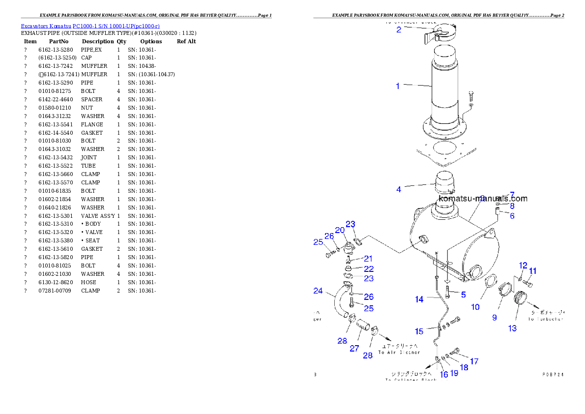 Komatsu pc1000-1 parts books excavators download Komatsu pc1000-1 parts books excavators download