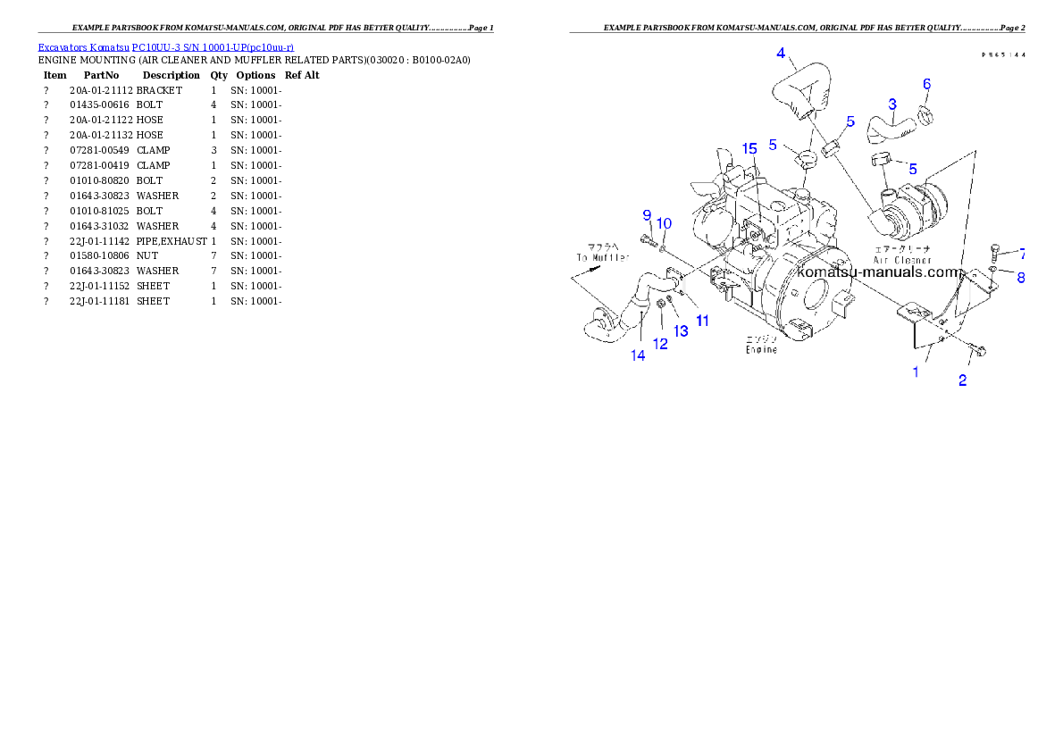 Komatsu pc10uu-3 parts books excavators download Komatsu pc10uu-3 parts books excavators download