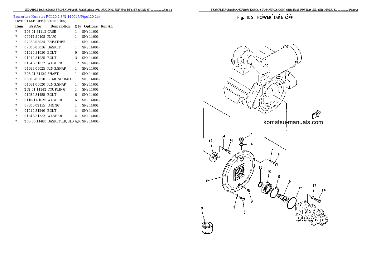 Komatsu pc120-2 parts books excavators download Komatsu pc120-2 parts books excavators download