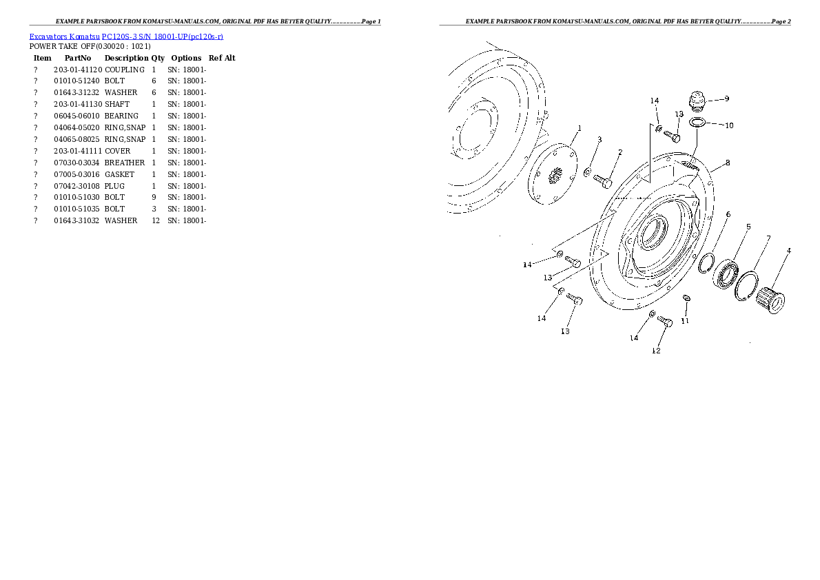 Komatsu pc120s-3 parts books excavators download Komatsu pc120s-3 parts books excavators download