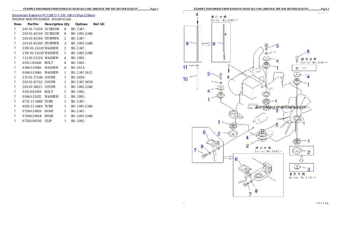 Komatsu pc128uu-1 parts books excavators download Komatsu pc128uu-1 parts books excavators download