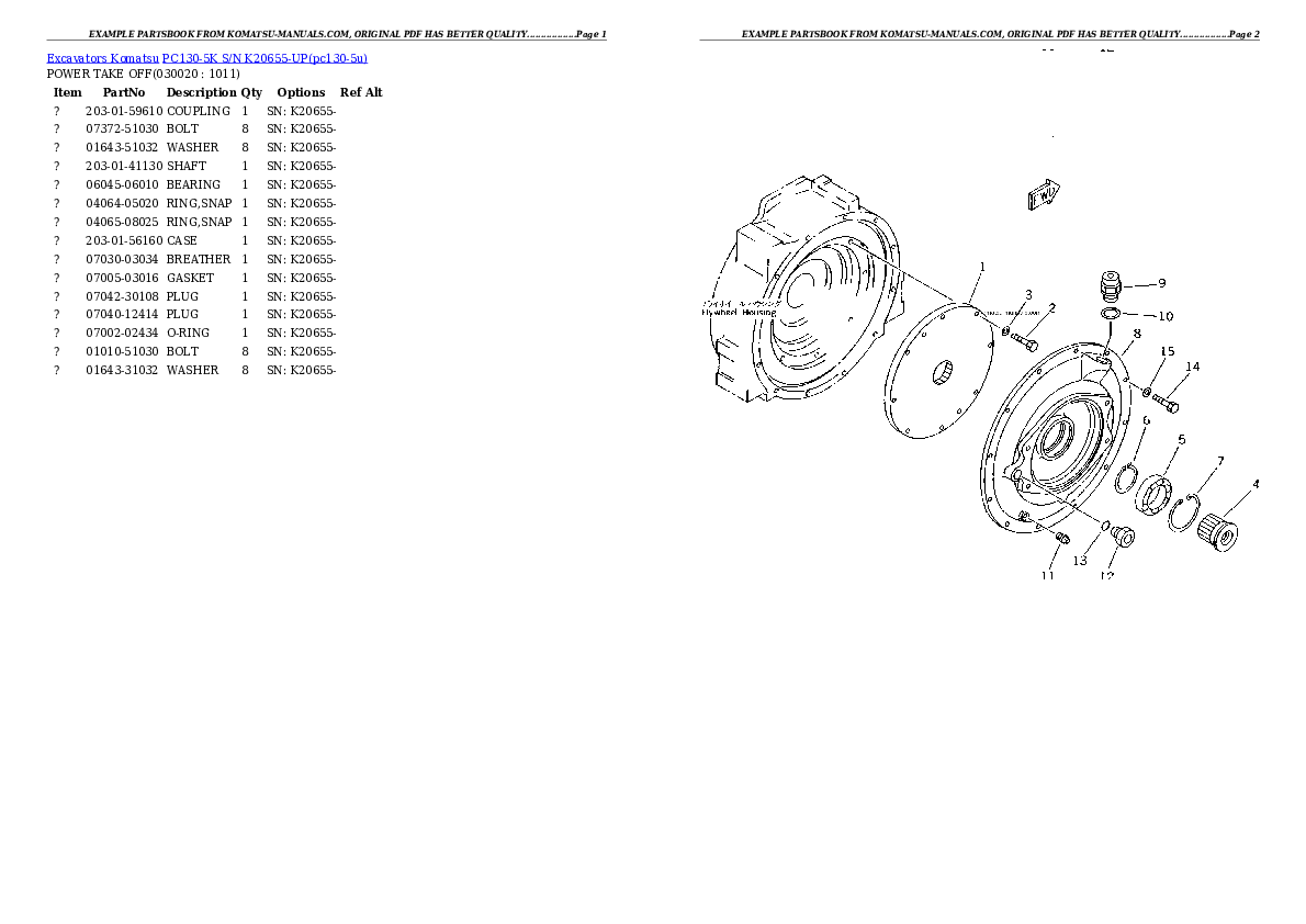 Komatsu pc130-5k parts books excavators download Komatsu pc130-5k parts books excavators download