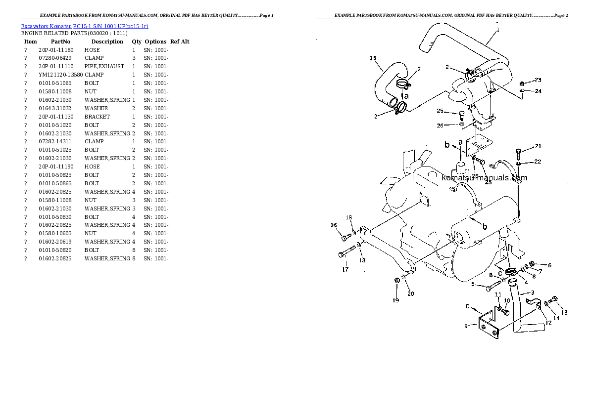 Komatsu pc15-1 parts books excavators download Komatsu pc15-1 parts books excavators download