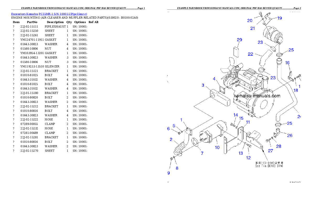 Komatsu pc15mr-1 parts books excavators download Komatsu pc15mr-1 parts books excavators download