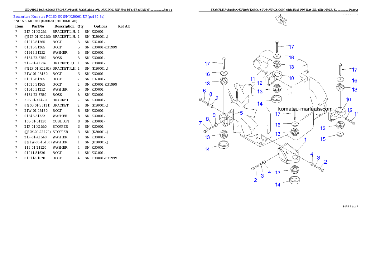 Komatsu pc160-6k parts books excavators download Komatsu pc160-6k parts books excavators download