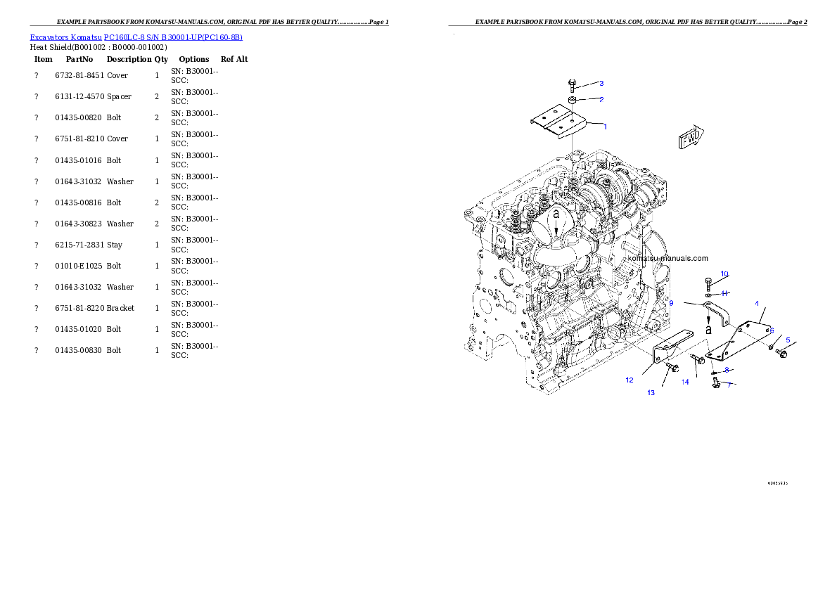Komatsu pc160lc-8 parts books excavators download Komatsu pc160lc-8 parts books excavators download