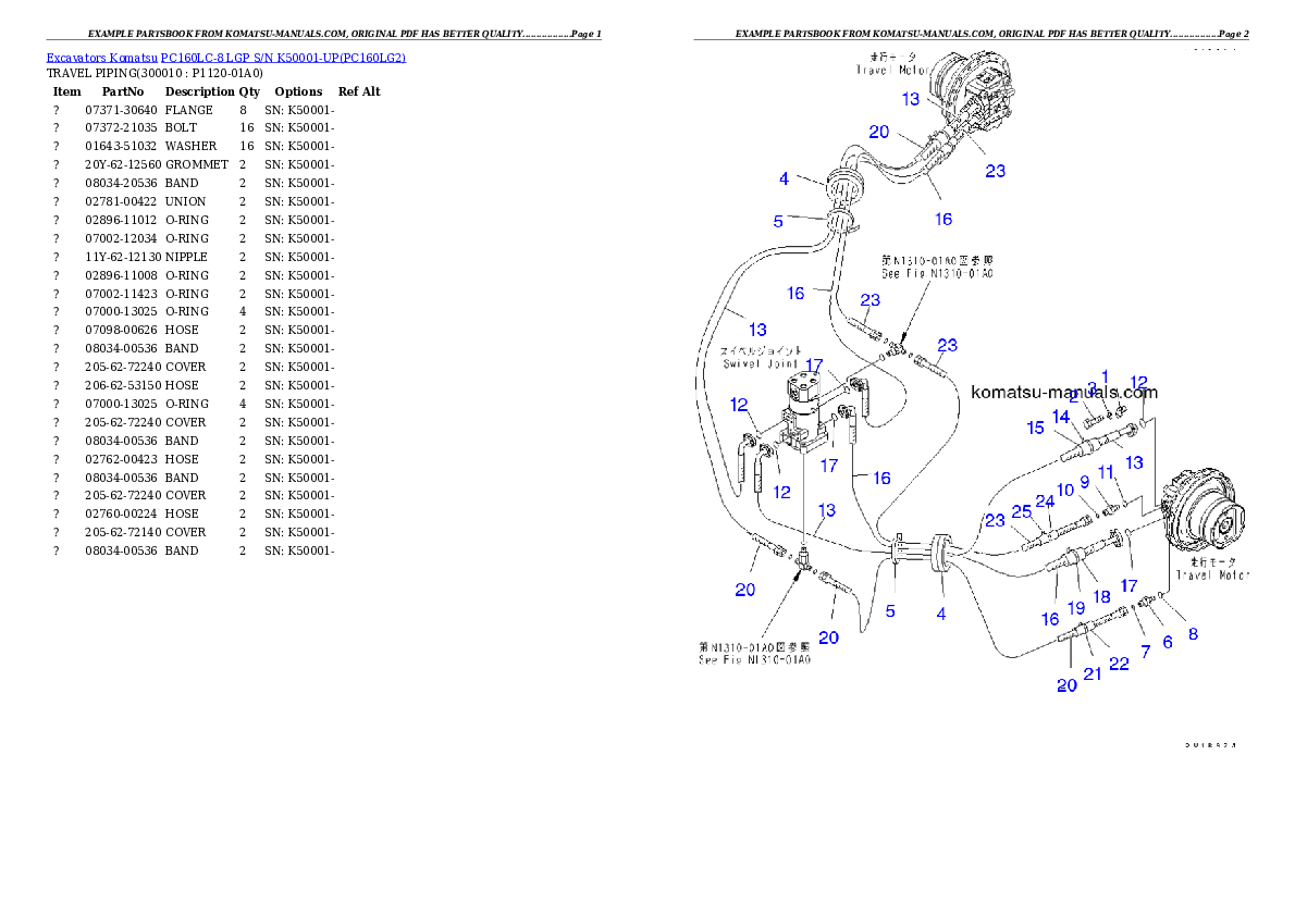Komatsu pc160lc-8 lgp parts books excavators download Komatsu pc160lc-8 lgp parts books excavators download