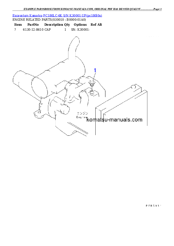 Komatsu pc180lc-6k parts books excavators download Komatsu pc180lc-6k parts books excavators download