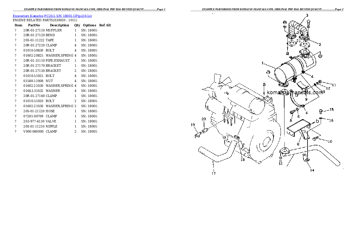 Komatsu pc20-5 parts books excavators download Komatsu pc20-5 parts books excavators download