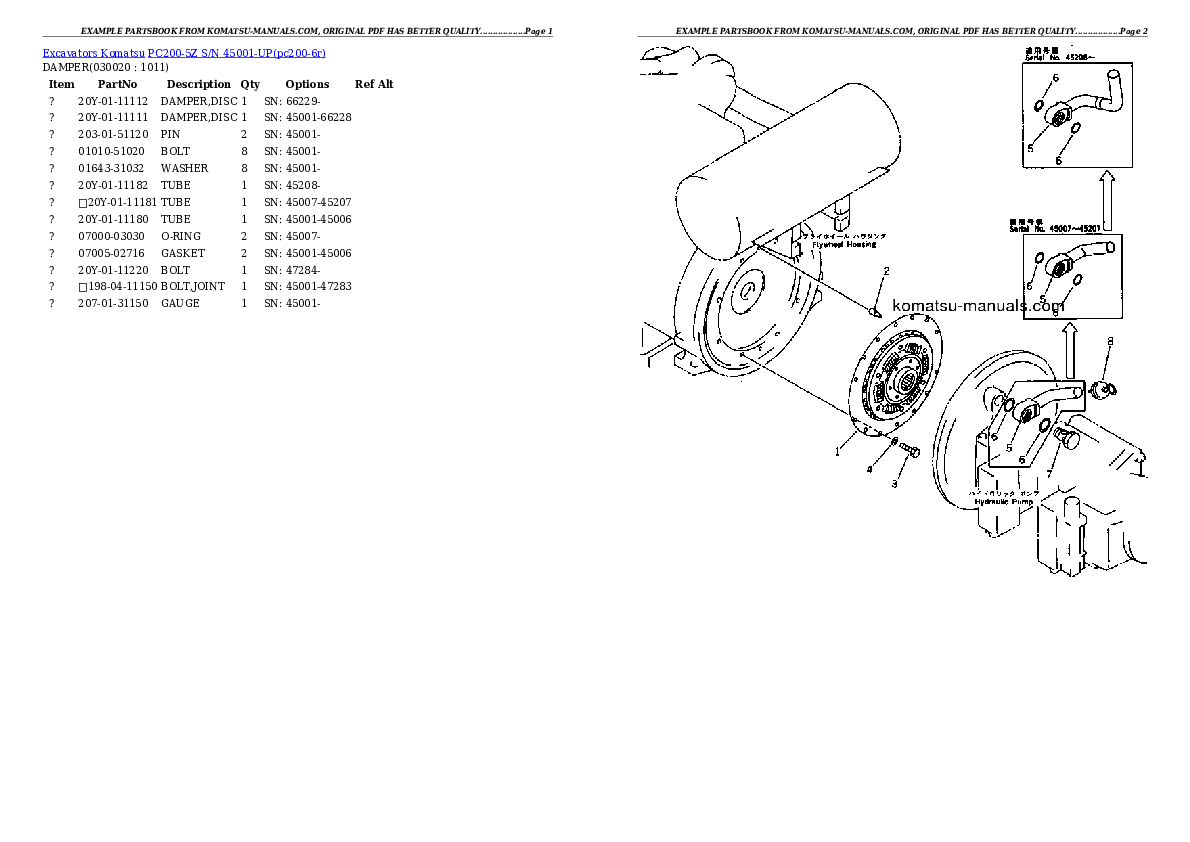 Komatsu pc200-5z parts books excavators download Komatsu pc200-5z parts books excavators download