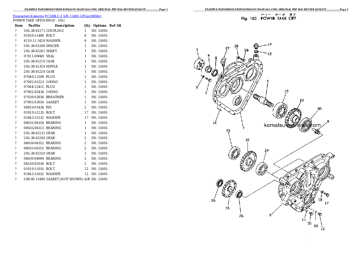 Komatsu pc200lc-2 parts books excavators download Komatsu pc200lc-2 parts books excavators download