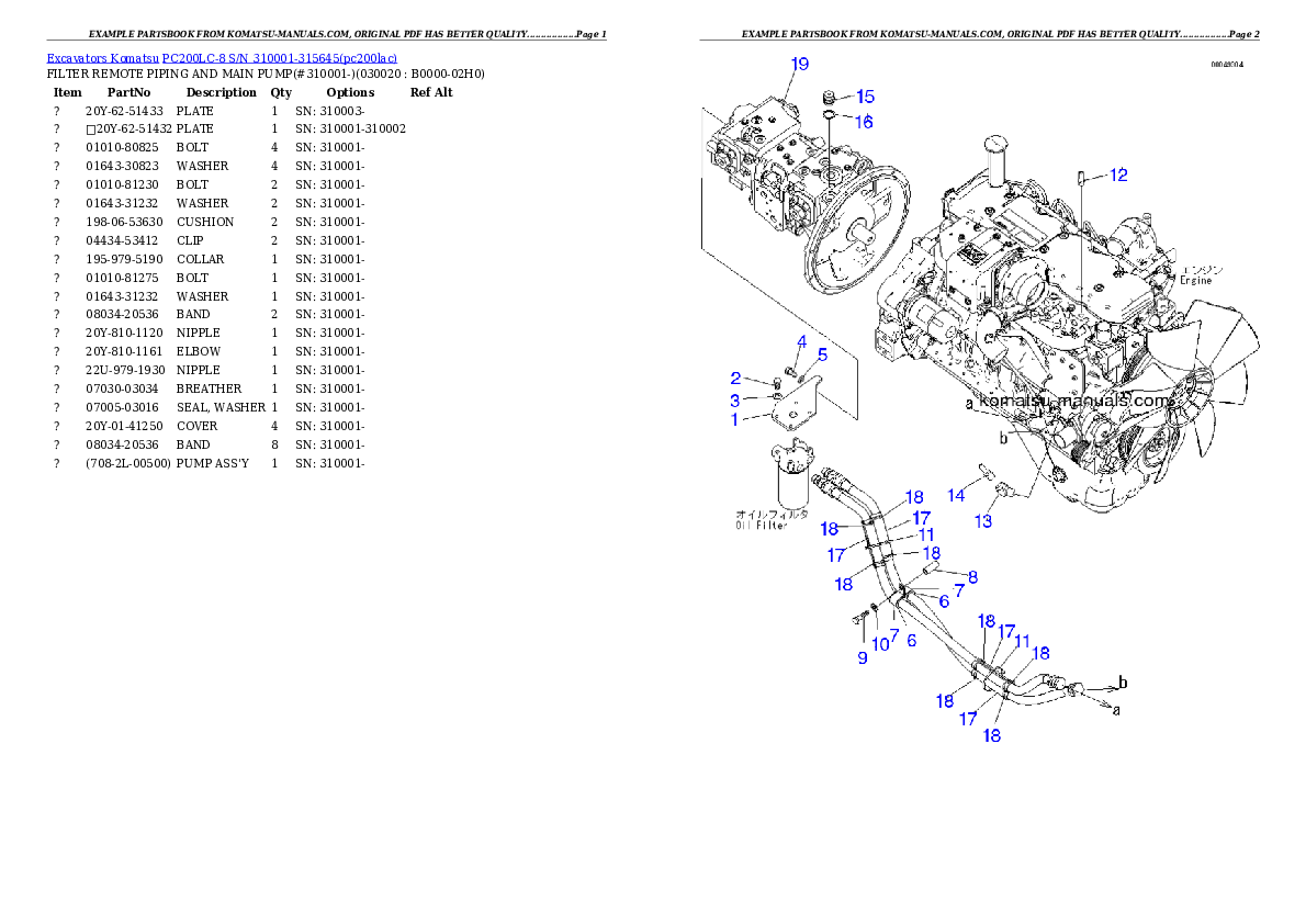 Komatsu pc200lc-8 parts books excavators download Komatsu pc200lc-8 parts books excavators download