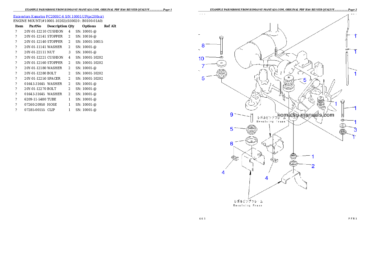 Komatsu pc200sc-6 parts books excavators download Komatsu pc200sc-6 parts books excavators download