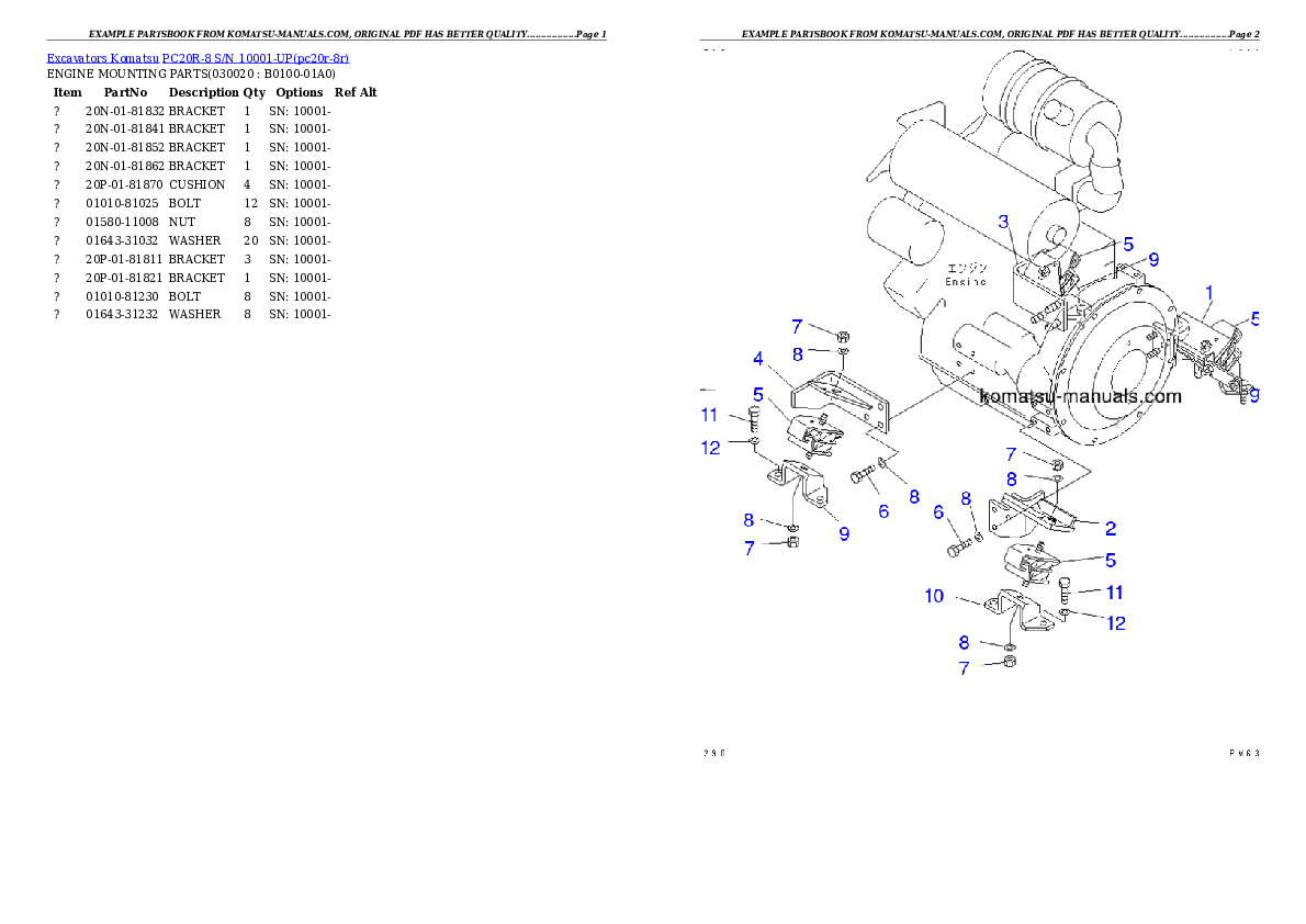 Komatsu pc20r-8 parts books excavators download Komatsu pc20r-8 parts books excavators download