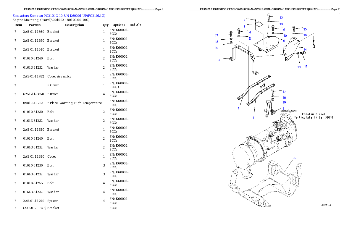 Komatsu pc210lc-10 parts books excavators download Komatsu pc210lc-10 parts books excavators download
