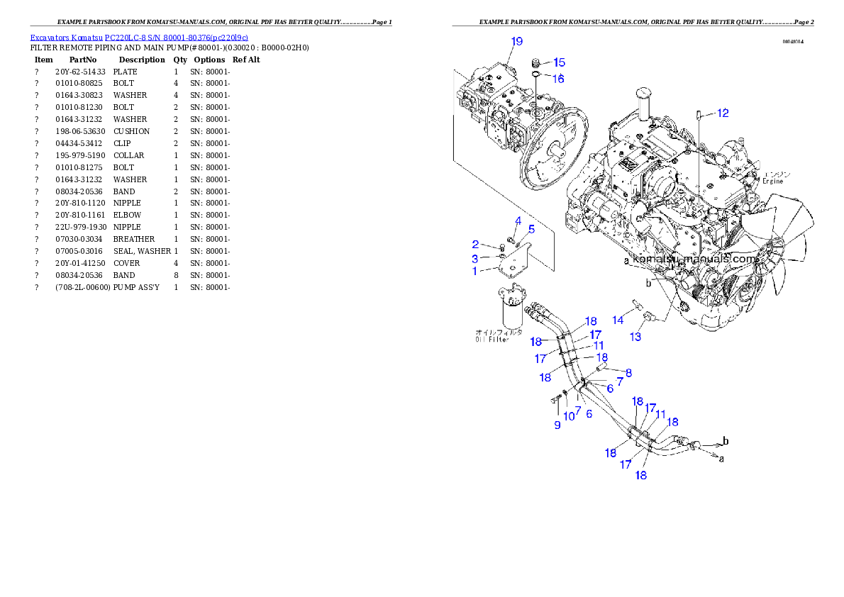 Komatsu pc220lc-8 parts books excavators download Komatsu pc220lc-8 parts books excavators download