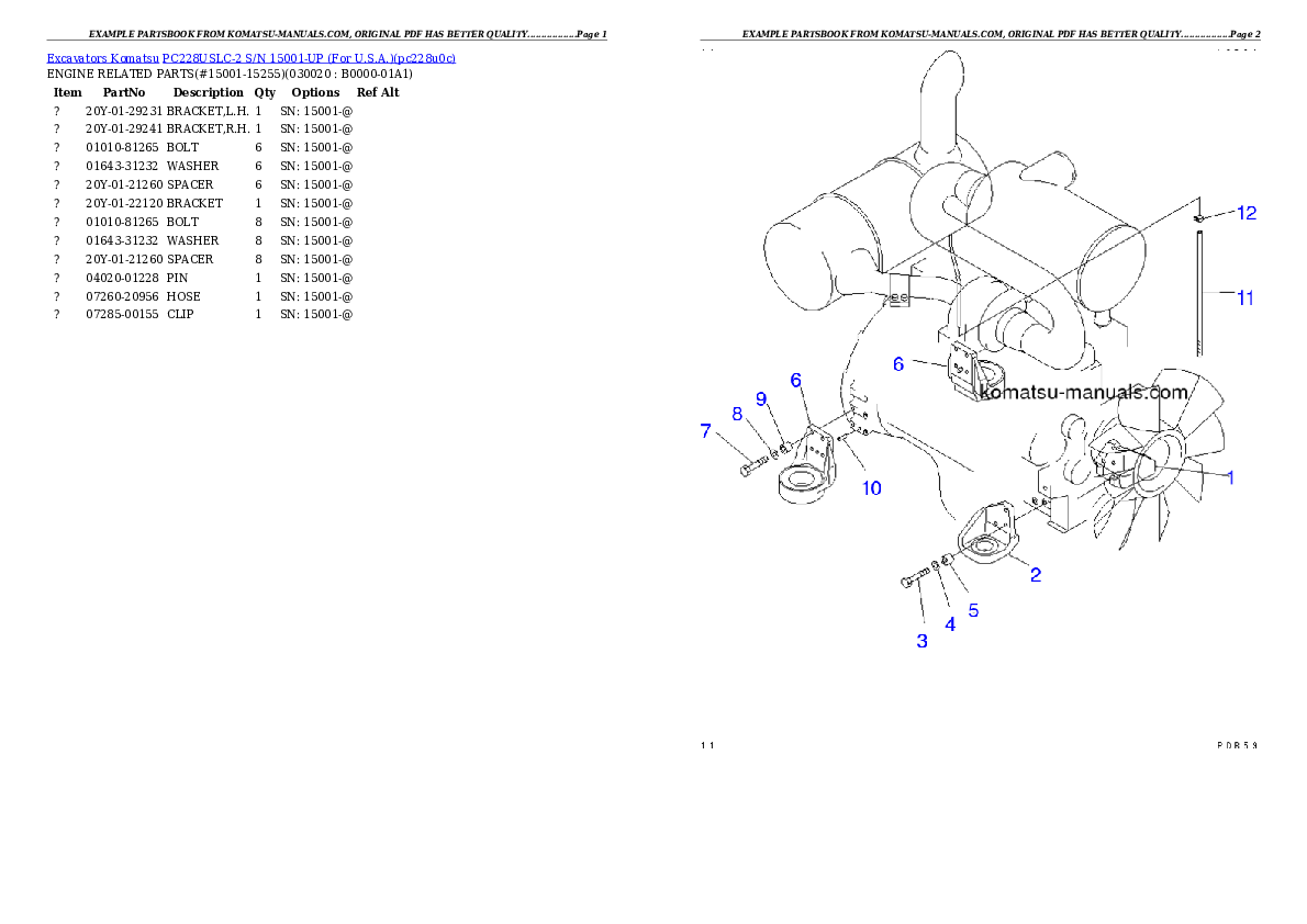 Komatsu pc228uslc-2 parts books excavators download Komatsu pc228uslc-2 parts books excavators download
